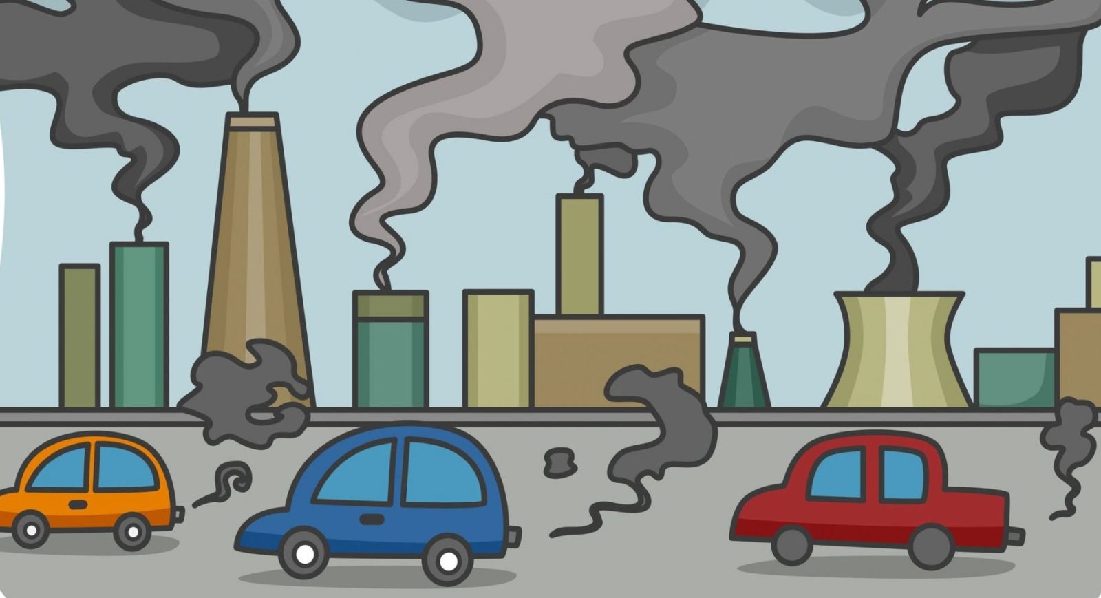 Заводы и автомобили загрязняют воздух